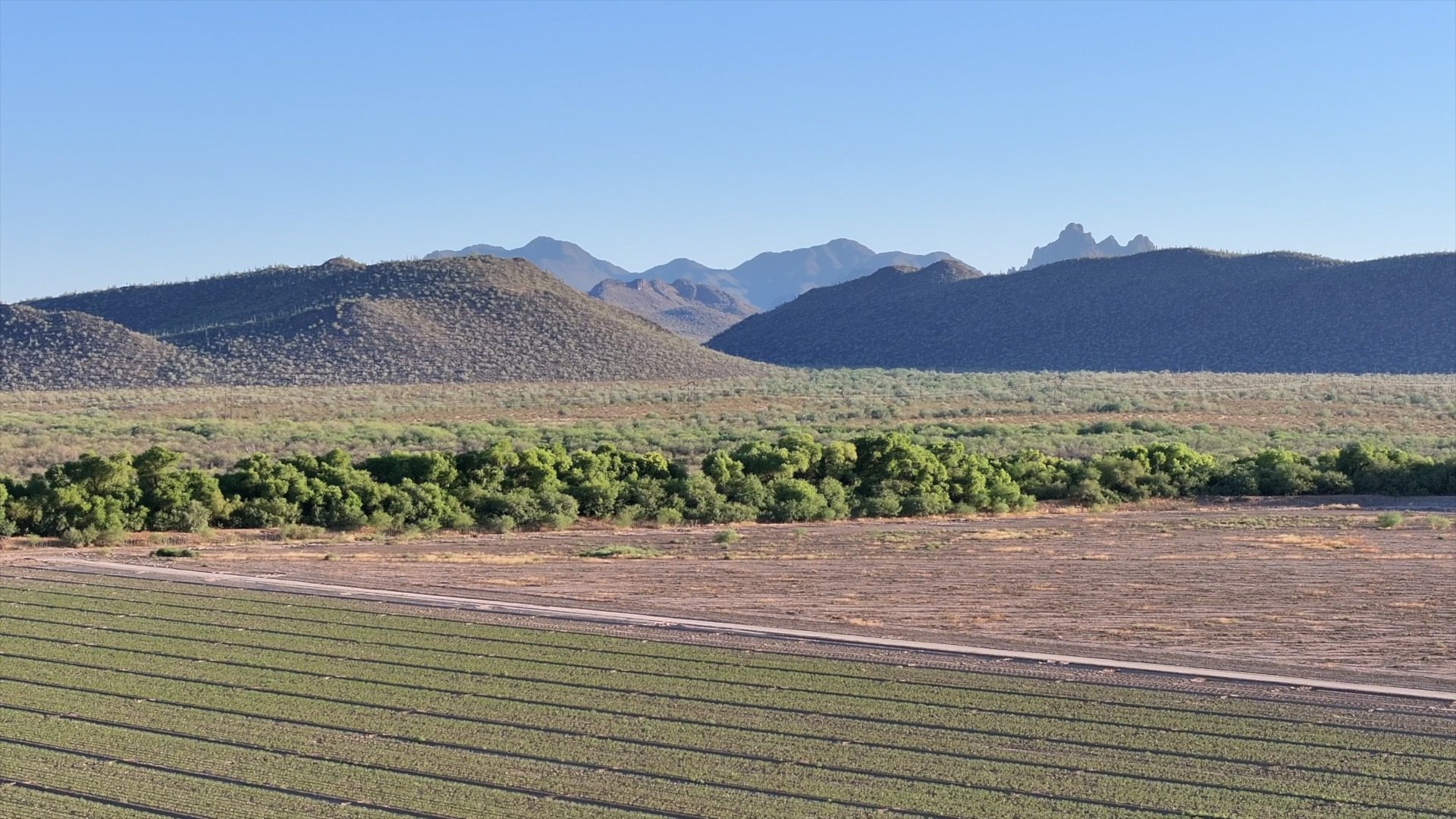 Wide view across the Ironwood–Picacho wildlife linkage from above the proposed Sunridge property